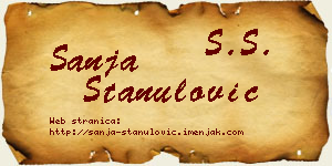 Sanja Stanulović vizit kartica